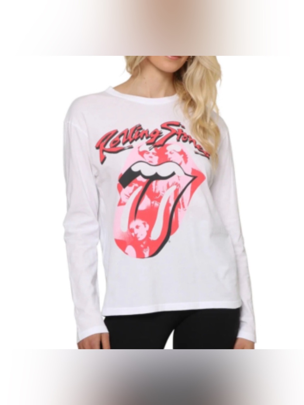 Daydreamer Rolling Stones White Long Sleeve Shirt - Sz. L